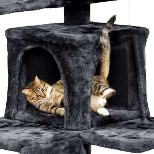 Multi-Level Cat Tree Tower Climb Furniture Scratching Post Durable Kitten Jumping Toys Cozy Condo Top Perch Pet Supplies